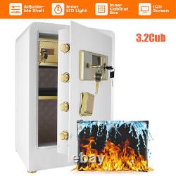 Extra Large 3.2Cub Fireproof Safe Box Cabinet Double Lock &Alarm LockBox Home