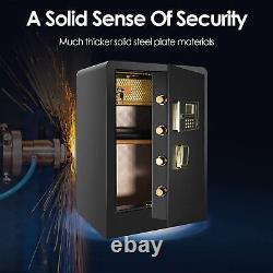 Extra Large 4.0cub Digital Lock Keypad Safe Box Home Security Gun Cash Double Ke