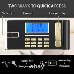 Extra Large 4.0cub Digital Lock Keypad Safe Box Home Security Gun Cash Double Ke