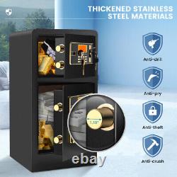 Extra Large Safe Box Double Door 4.5ct Digital Dual Lock Home Security Gun Cash
