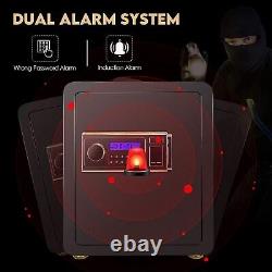 Fingerprint 2.05 Cu. Ft Fireproof Safe Box Digital Lock Dual Alarm Quick Acccess