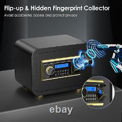 Fingerprint Safe Box Digital Combination LED Lock Safe Keypad Home Safe Cash Gun
