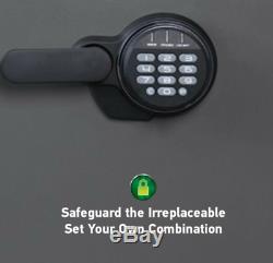 Fire Waterproof Safe 1.23 CU FT Digital Keypad Black Electronic Lock Bolt Down