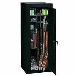 Firearm Storage Cabinet 18 Gun Security Rifle Shotgun Rack Steel Black Safe New