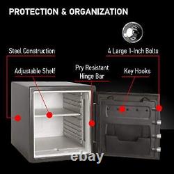 Fireproof And Waterproof Steel Home Safe With Dial Combination Lock Secure Docum