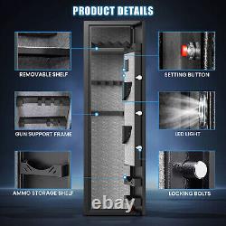 Fireproof Gun Safe, Heavy Rifle Gun Safe with LCD Screen Keypad and Silent Mode