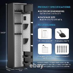 Fireproof Gun Safe, Heavy Rifle Gun Safe with LCD Screen Keypad and Silent Mode