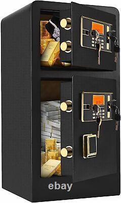 Fireproof Money Digital Safe Box Large Cabinet Dual Key Lock Double Door Deluxe