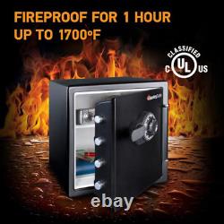 Fireproof & Waterproof Safe with Dial Combination Lock 1.2 Cu. Ft