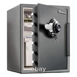 Fireproof & Waterproof Safe with Dial Combination Lock Solid Steel 2.0 Cu. Ft