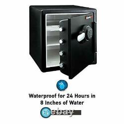 Fireproof Waterproof Safe with Digital Keypad Electronic Lock Type Black