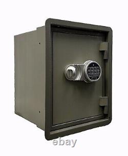 Fireproof wall safe in between studs electronic keypad lock & backup key