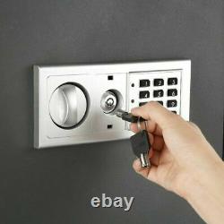 Flat Electronic Wall Safe Security Safety Box Lock Valuables Jewelry Home Black