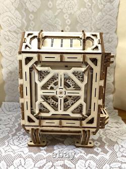 Fully Assembled! Woodtrick 3d Puzzle Combination Lock Geared Safe