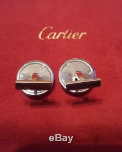 Genuine CARTIER Safe Combination Lock 18k White Gold Cufflinks