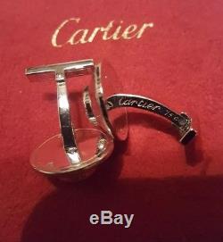 Genuine CARTIER Safe Combination Lock 18k White Gold Cufflinks