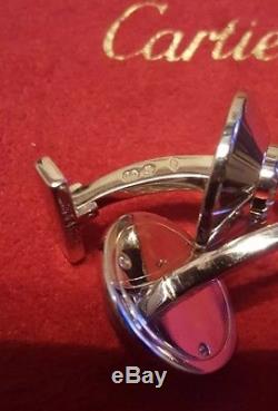 Genuine CARTIER Safe Combination Lock 18k White Gold Cufflinks