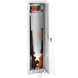 Gun Safe 55Full Length In Wall Storage Cabinet Organizer Security Key Lock White