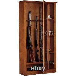 Gun Safe Cabinet and Curio Storage Organizer Fully Locking Cabinetry Home Wood