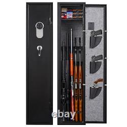 Gun Safe Large Steel Home Security Cabinet 5-Gun Capacity Digital Keypad Lock
