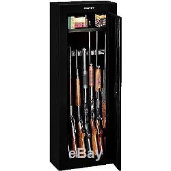 Gun Safe Steel Security Cabinet 8 Rifles Shotguns Black Weapons Lock Box NEW