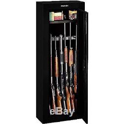 Gun Safe Steel Security Cabinet 8 Rifles Shotguns Black Weapons Lock Box NEW