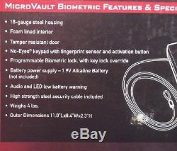 Gunvault Biometric Microvault Gun Safe 11x8x2, MVB 500 New