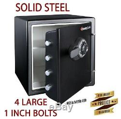 Home Safe Gun Cash Security Fire Water Combination Lock Box Solid Steel Black US