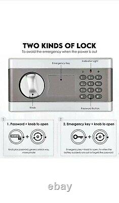 KACSOO Fireproof Safe Box1.0 Cub Digital Combination Lock Safe with Keypad LE