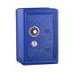 Kids Safe Bank, Made Of Metal, With Key And Combination Lock, (blue) Blue New
