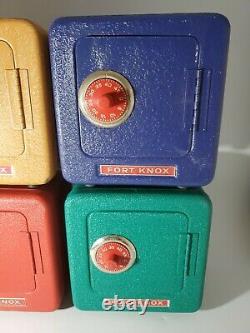LOT OF 4 Vintage Fort Knox Metal Combination Lock Bank/safes