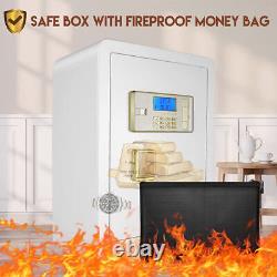 Large 3.2 cu. Ft Safe Box Fireproof Double Lock Separate LockBox Hook Home Office