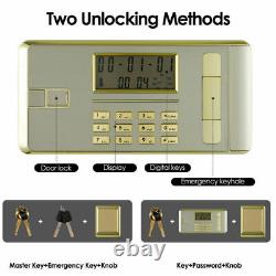 Large 3.5CUB Safe Box Dual Lock/Alarm System Security Digital LCD Home Office US