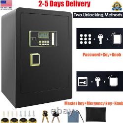 Large 3.8Cu. Ft Double Key Lock Alarm LCD Lockbox Safe Box Fireproof Gun Cash Set