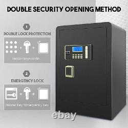 Large 3.8Cu. Ft Double Key Lock Alarm LCD Lockbox Safe Box Fireproof Gun Cash Set