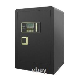 Large 3.8 Cub Safe Box Double Password/Key Lock LCD Lockbox Fireproof Cash Files