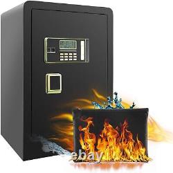 Large 4.0Cub Safe Box Fireproof Double Lock Lockbox Digital Keypad Office Home
