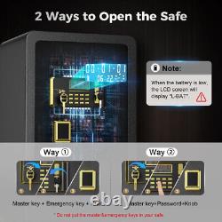 Large 4.0Cub Safe Box Fireproof Double Lock Lockbox Digital Keypad Office Home