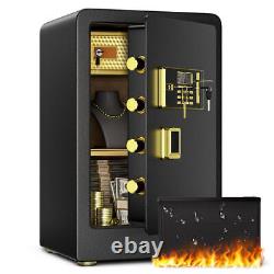 Large 4.0 Money Safe Box Double Password /Key Lock Lockbox Fireproof Home Office