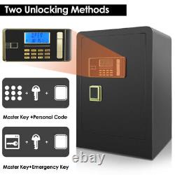 Large 4.2Cub Safe Box Fireproof Double Safety Key Lock LCD, Built In Cabinet Box