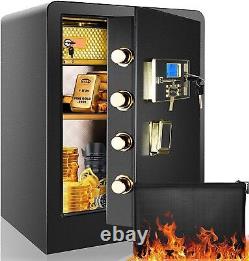 Large 4.5Cu. Ft Safe Box Double Lock Cabinet Fireproof Bag Jewelry Money Lockbox