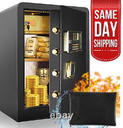 Large 4.5 Cu. Ft Deluxe Money Safe Box Home Security Gun Cash Safe with Key Lock