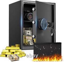 Large Digital Safe Box Keypad Lock Security Cash Gun Home Office + Fireproof Bag