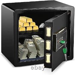 Large Digital Safe Box Keypad Lock Security Home Cash Safe With Emergency Key