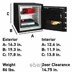 Large Fire Home Sentry Safe Electronic Lock Box Security Steel Fireproof SFW123E