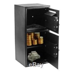 Large Fire Safe Electronic Lock Box Security Steel Fireproof Home Office Black