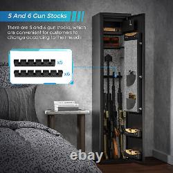 Large Rifle Safe Quick Access 5-6 Gun 2 Rack Cabinet with Pistol Ammunition Box