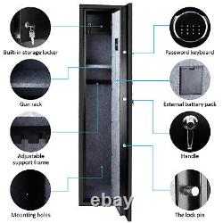 Large Rifle Safe Quick Access 5-Gun Wall Storage Cabinet with Pistol Lock Box