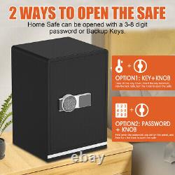 Large Safe Box keypad Key 3.4 Cu Feet Security Home Office Hotel Gun Cabinet