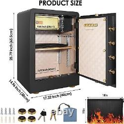 Max Large 4.5Cu. Ft Money Safe Box Fireproof Lockbox Home with Double Key Lock